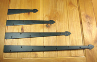 Premium decorative strap hinges in various sizes, designed for enhanced aesthetics on doors and gates.