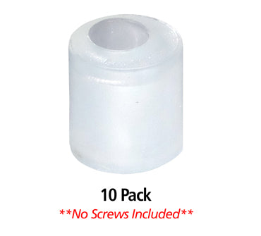 Clear Euro cabinet door stops in a 10 pack, designed to prevent cabinet doors from slamming shut.