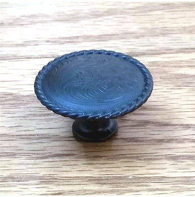 Engraved Knob w/ rope edge, Oil Rubbed Bronze finish