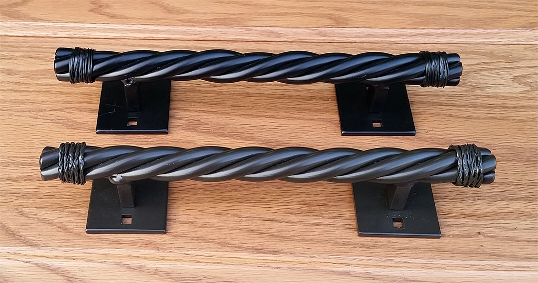 Rustler #4 rope style door pull handles in multiple sizes and finishes, ideal for barn doors, sold individually.