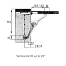 Lid Support Hinge And Stay - 8" Inches - Up To 20 Lbs - Reversible For Left And Right - Sold Individually