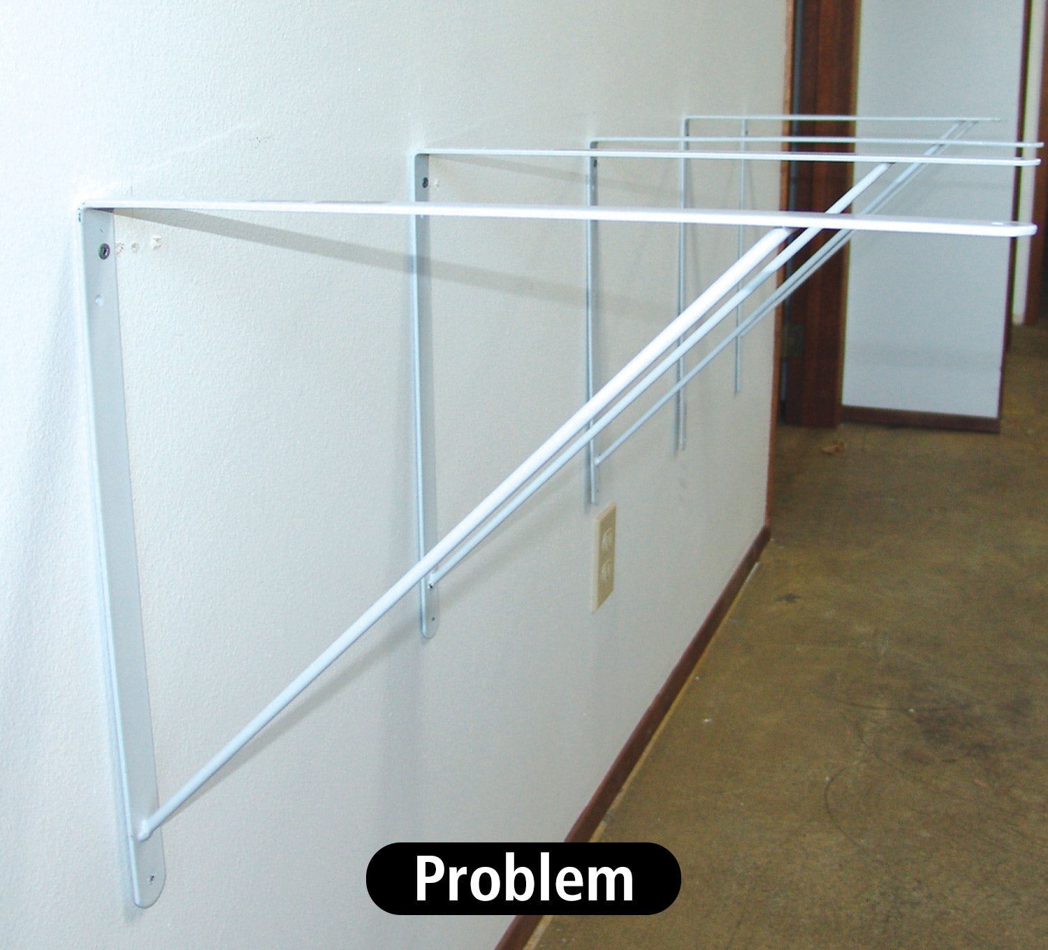 SpeedBrace for shelving support, available in various sizes and finishes for versatile installation options.