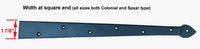 Premium SPEAR Dummy Strap Hinge in various sizes, ideal for decorative applications, sold individually.