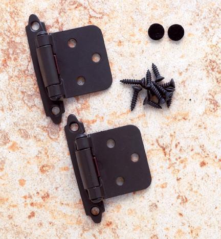 Self Closing Cabinet Hinges - Flush Mounted - Multiple Finishes Available - Sold in Pairs - Self Closing Cabinet Hinges Oil Rubbed Bronze Finish - 2