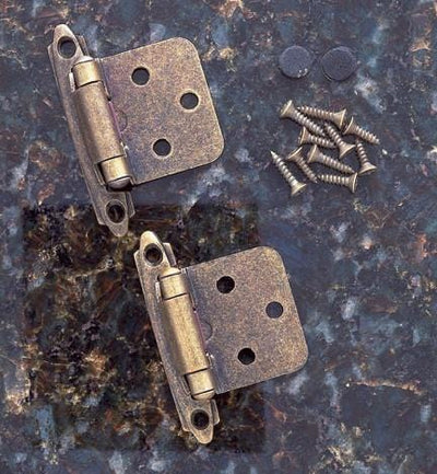 Self Closing Cabinet Hinges - Flush Mounted - Multiple Finishes Available - Sold in Pairs - Self Closing Cabinet Hinges Antique English Finish - 4