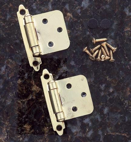 Self Closing Cabinet Hinges - Flush Mounted - Multiple Finishes Available - Sold in Pairs - Self Closing Cabinet Hinges Polish Brass Finish - 5