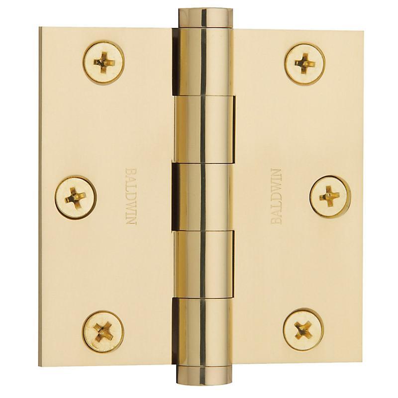 3" x 3" Baldwin Architectural Hinges - Multiple Finishes Available - Door Hinges Polished Brass - 1