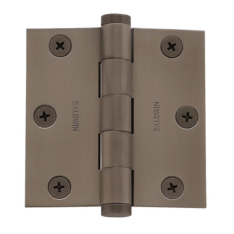 3" x 3" Baldwin Architectural Hinges - Multiple Finishes Available - Door Hinges Antique Nickel, Dull - 7