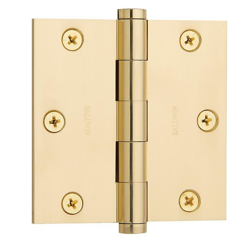 3-1/2" x 3-1/2" Baldwin Architectural Hinges - Multiple Finishes Available - Door Hinges Polished Brass - 1