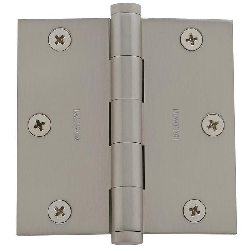 3-1/2" x 3-1/2" Baldwin Architectural Hinges - Multiple Finishes Available - Door Hinges Satin Nickel - 3