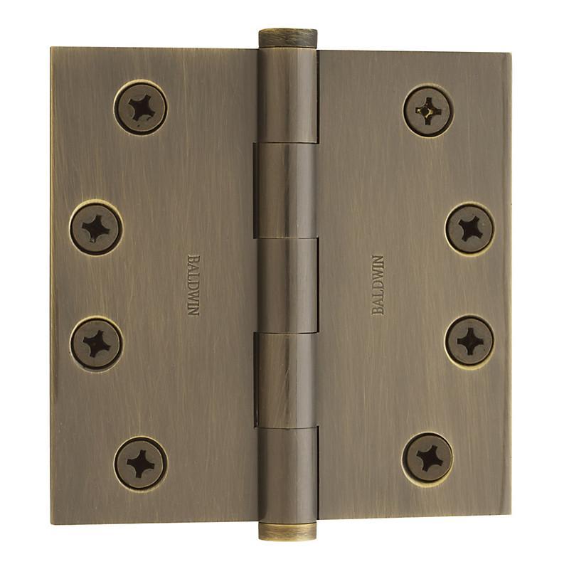 4" x 4" Baldwin Architectural Hinges - Multiple Finishes Available - Door Hinges Satin Brass & Black - 5