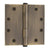 4-1/2" x 4-1/2" Baldwin Architectural Hinges - Multiple Finishes Available - Door Hinges Satin Brass & Black - 5