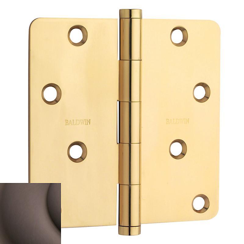 Baldwin Residential Hinges, 4" x 4" with 1/4" Radius Corners - Door Hinges Venetian Bronze - 5