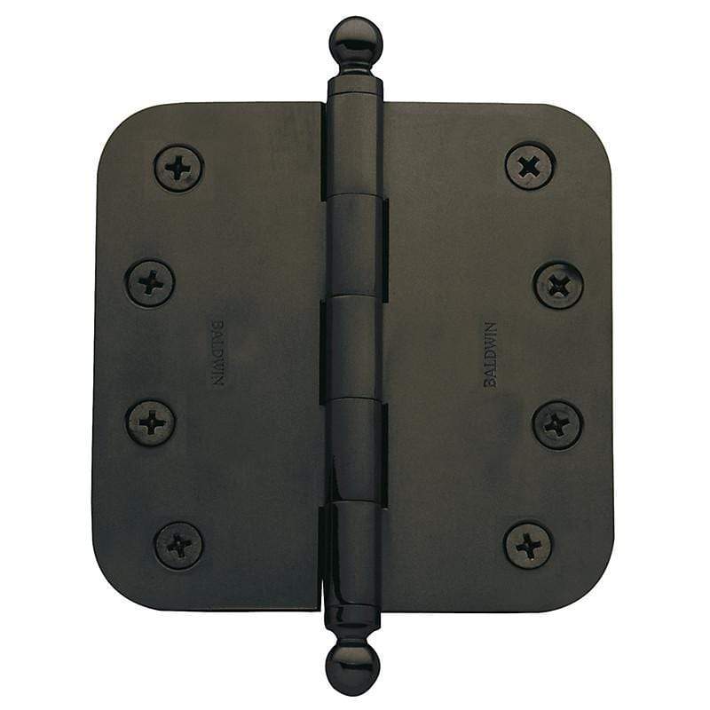 Baldwin Residential Hinges, 3-1/2" x 3-1/2" with 5/8" Radius Corners - Door Hinges Oil Rubbed Bronze - 2