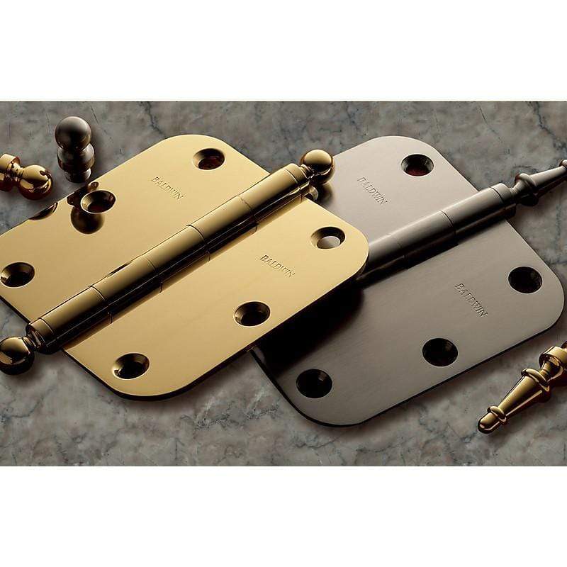 Baldwin Residential Hinges, 3-1/2" x 3-1/2" with 5/8" Radius Corners - Door Hinges  - 10