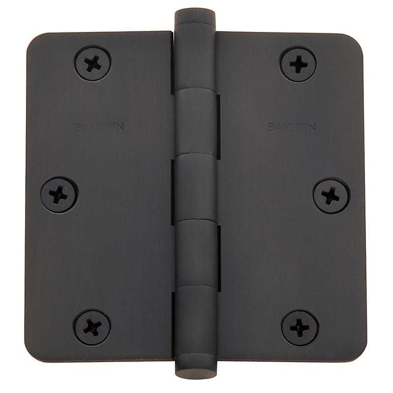 Baldwin Residential Hinges, 3-1/2" x 3-1/2" with 1/4" Radius Corners - Door Hinges Oil Rubbed Bronze - 2