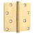 Baldwin Residential Hinges, 4" x 4" with 1/4" Radius Corners - Door Hinges Polished Brass - 1