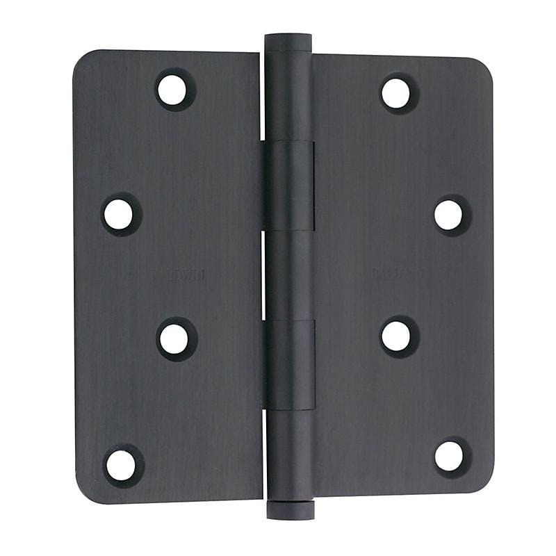 Baldwin Residential Hinges, 4" x 4" with 1/4" Radius Corners - Door Hinges Oil Rubbed Bronze - 2