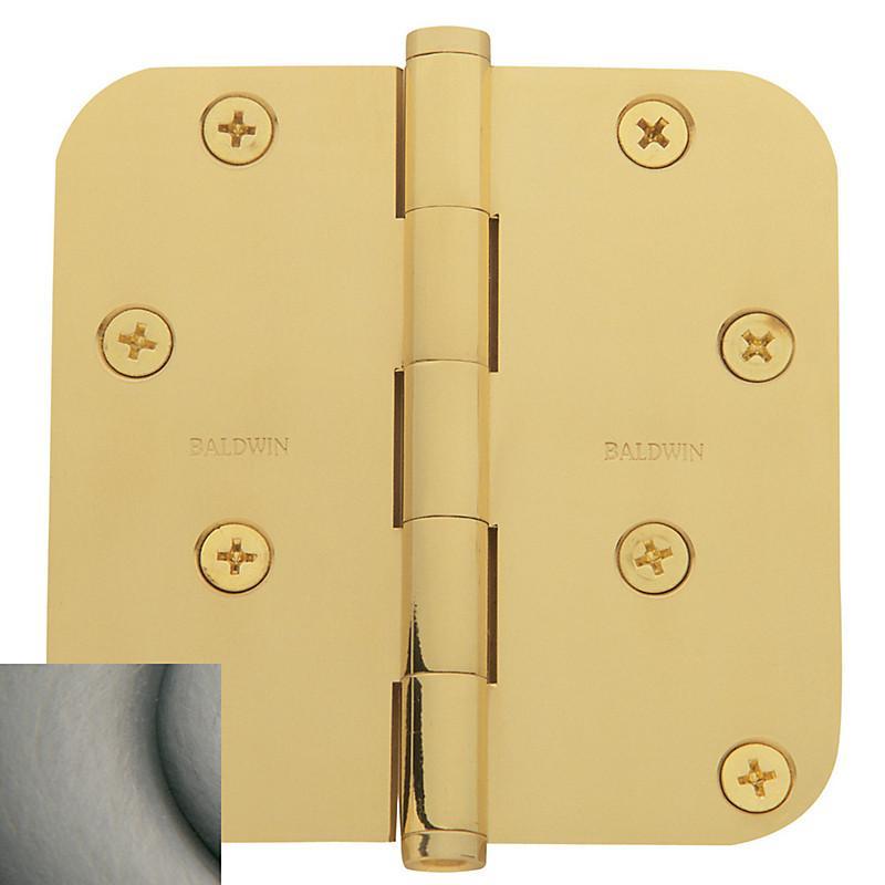 Baldwin Residential Hinges, 4" x 4" with 5/8" Radius Corners - Door Hinges Antique Nickel, Dull - 7