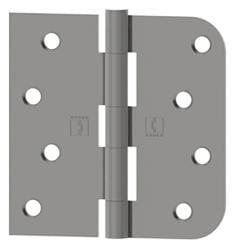 Hager Five Knuckle Plain Bearing Hinges - 4" Inch With 5/8" Radius Square - Multiple Finishes - 3 Pack