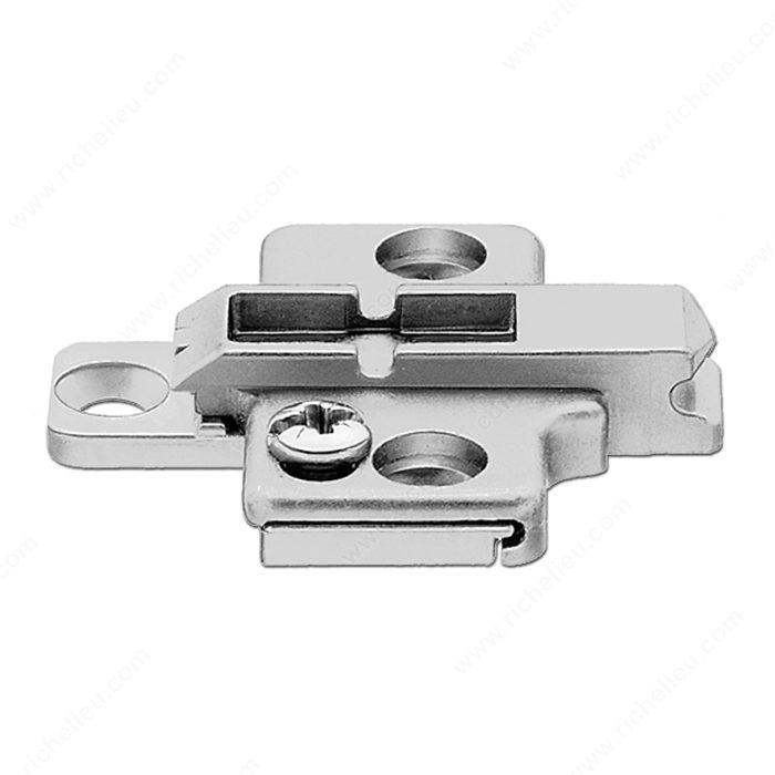 Wing mounting plate set, two pieces, 3 mm height, nickel finish, ideal for secure hardware installations.