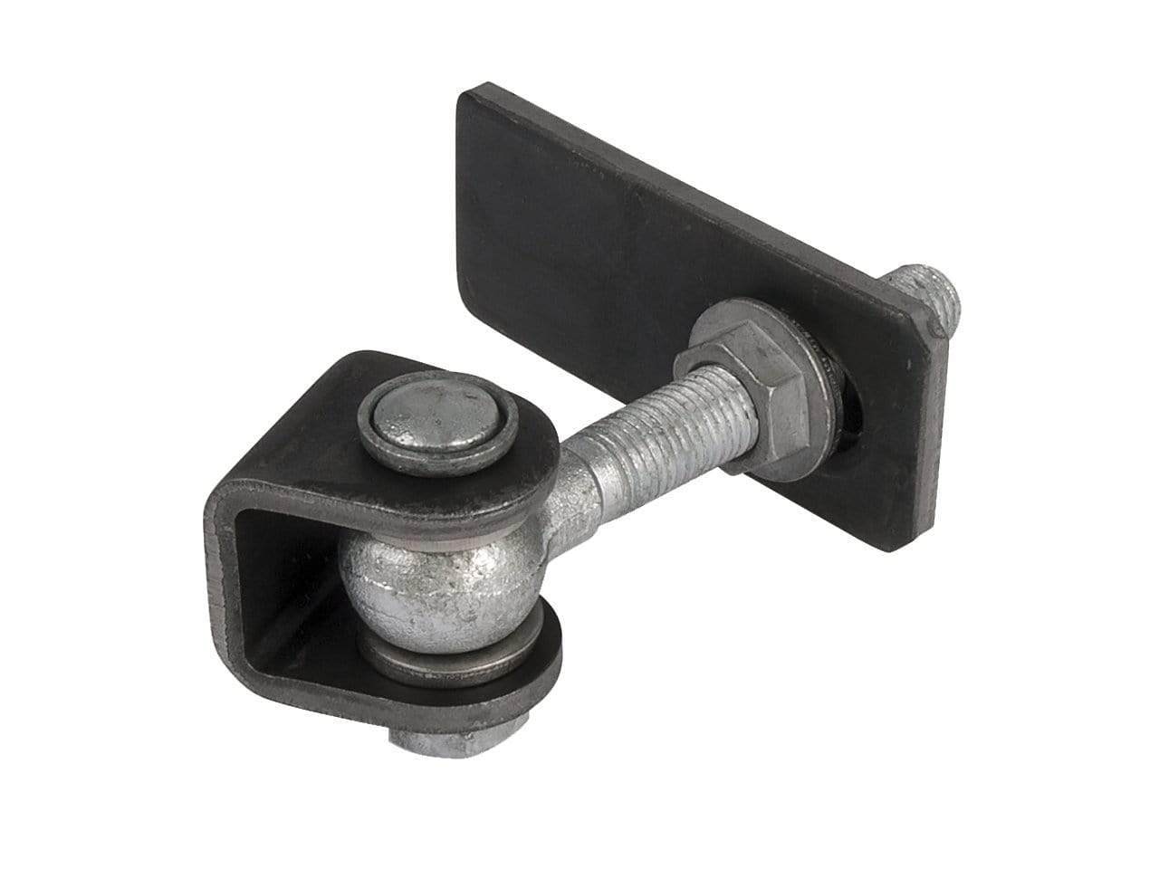 Durable 180° 3-way adjustable weld-on gate hinge for gates up to 440 lbs, available in multiple finishes, sold in 2 pack.
