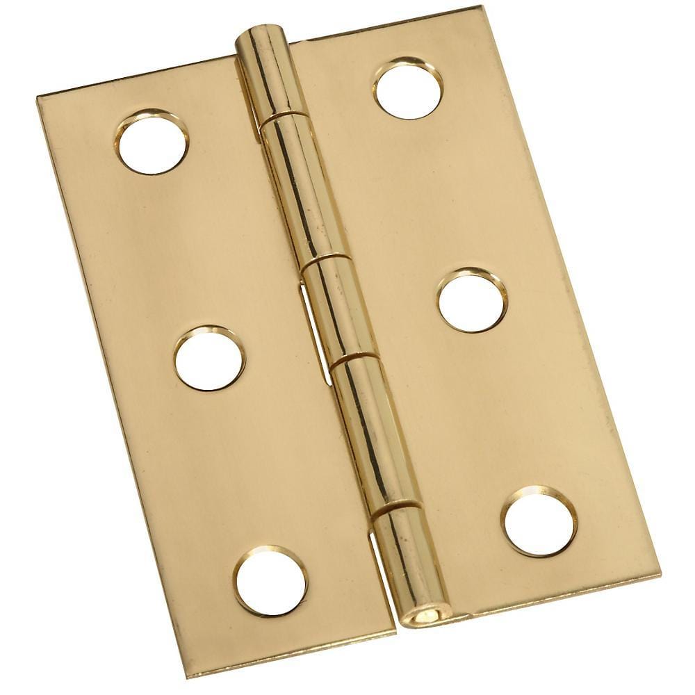 Small broad hinges measuring 2-1/2" x 1-3/4" available in multiple finishes, sold in a convenient 2 pack.