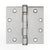 4 1/2" X 4 1/2" With Square Corners Satin Chrome Commercial Ball Bearing Hinge - Sold In Pairs