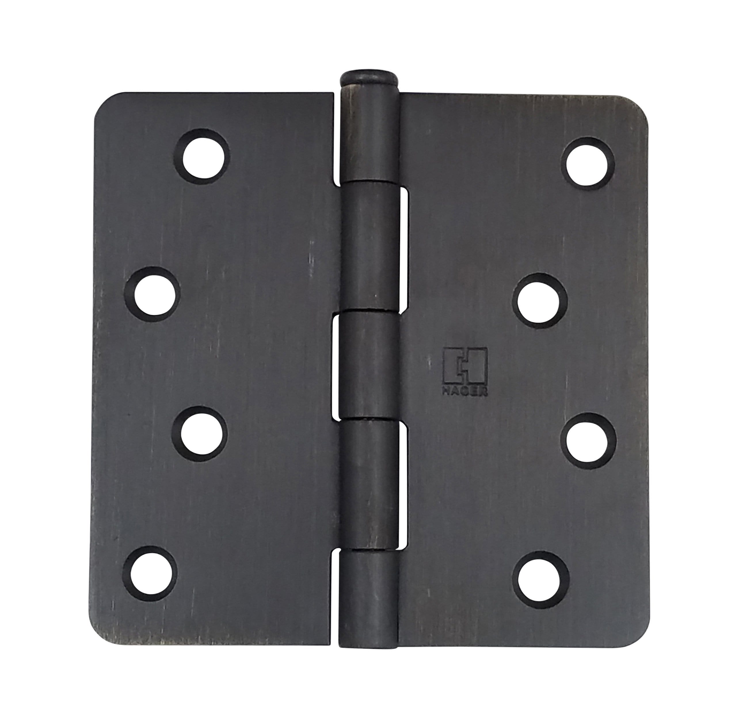 Hager five knuckle plain bearing hinge, 4-inch with 1/4-inch radius, available in multiple finishes, sold individually.