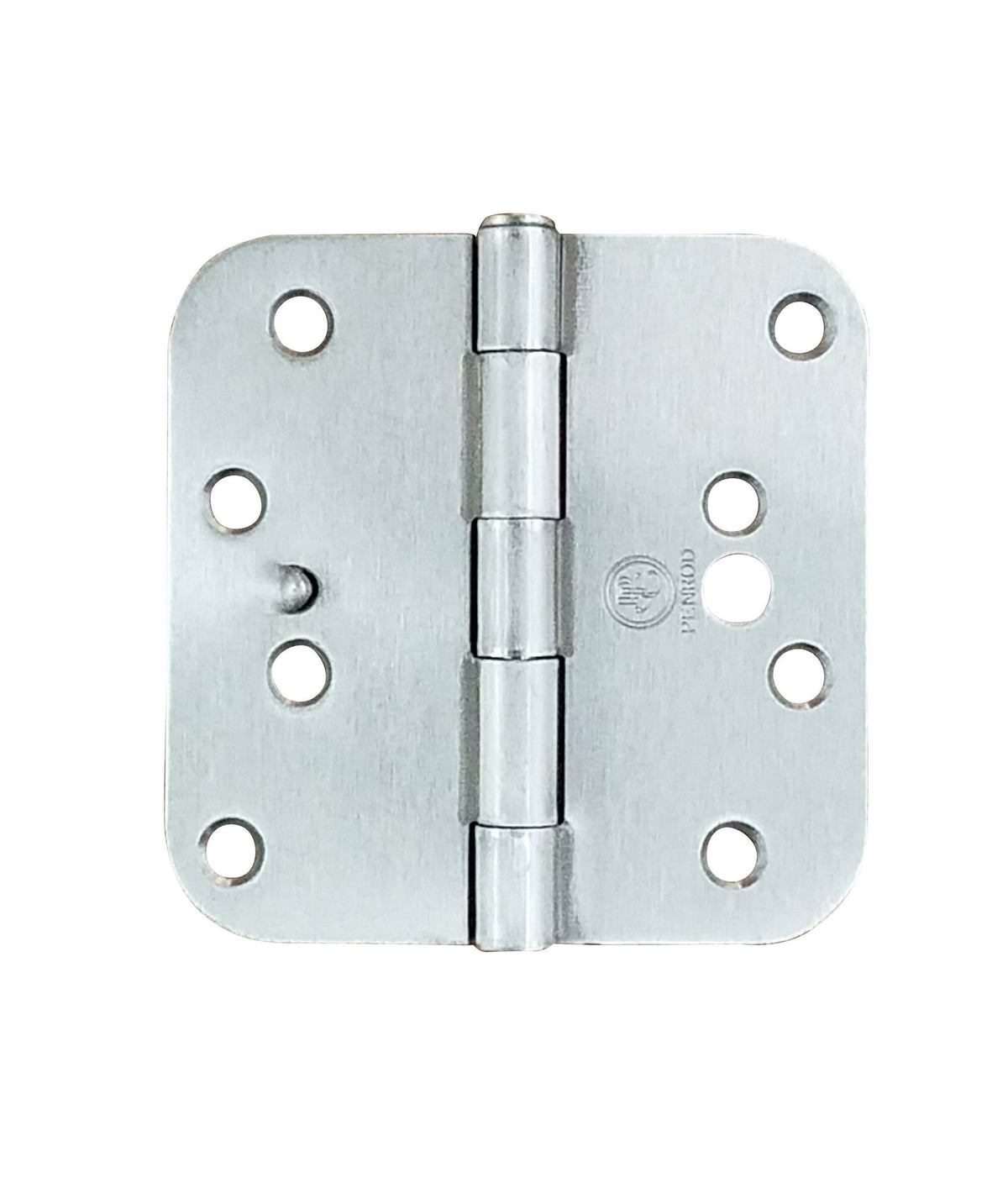 Satin Nickel Hinges With Security Tab - 4" Inch With 5/8" Inch Radius Corners - 3 Pack