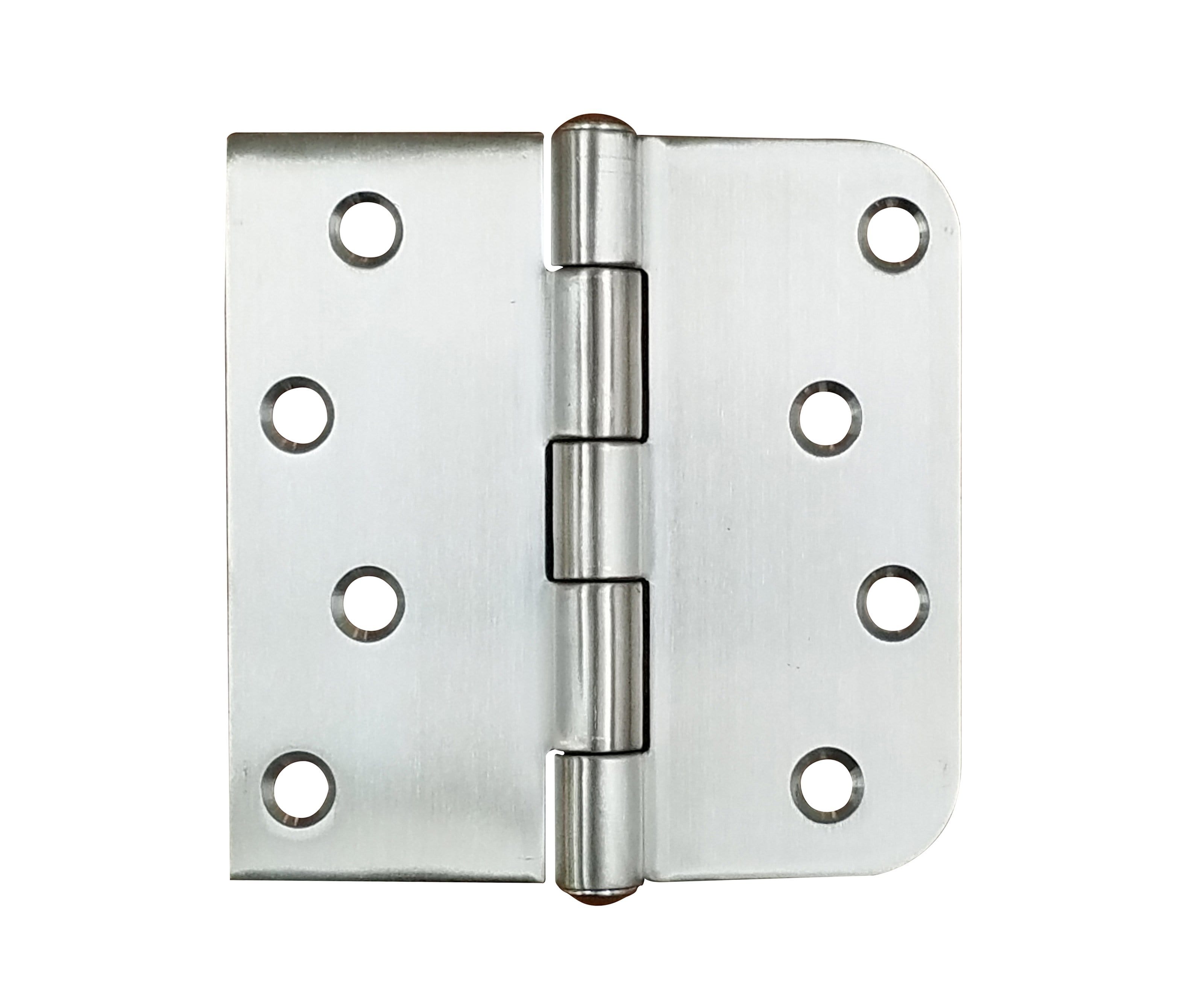 316 grade stainless steel security hinges, 4 inches with 5/8 inch square corners, rust resistant, sold in a 3 pack.
