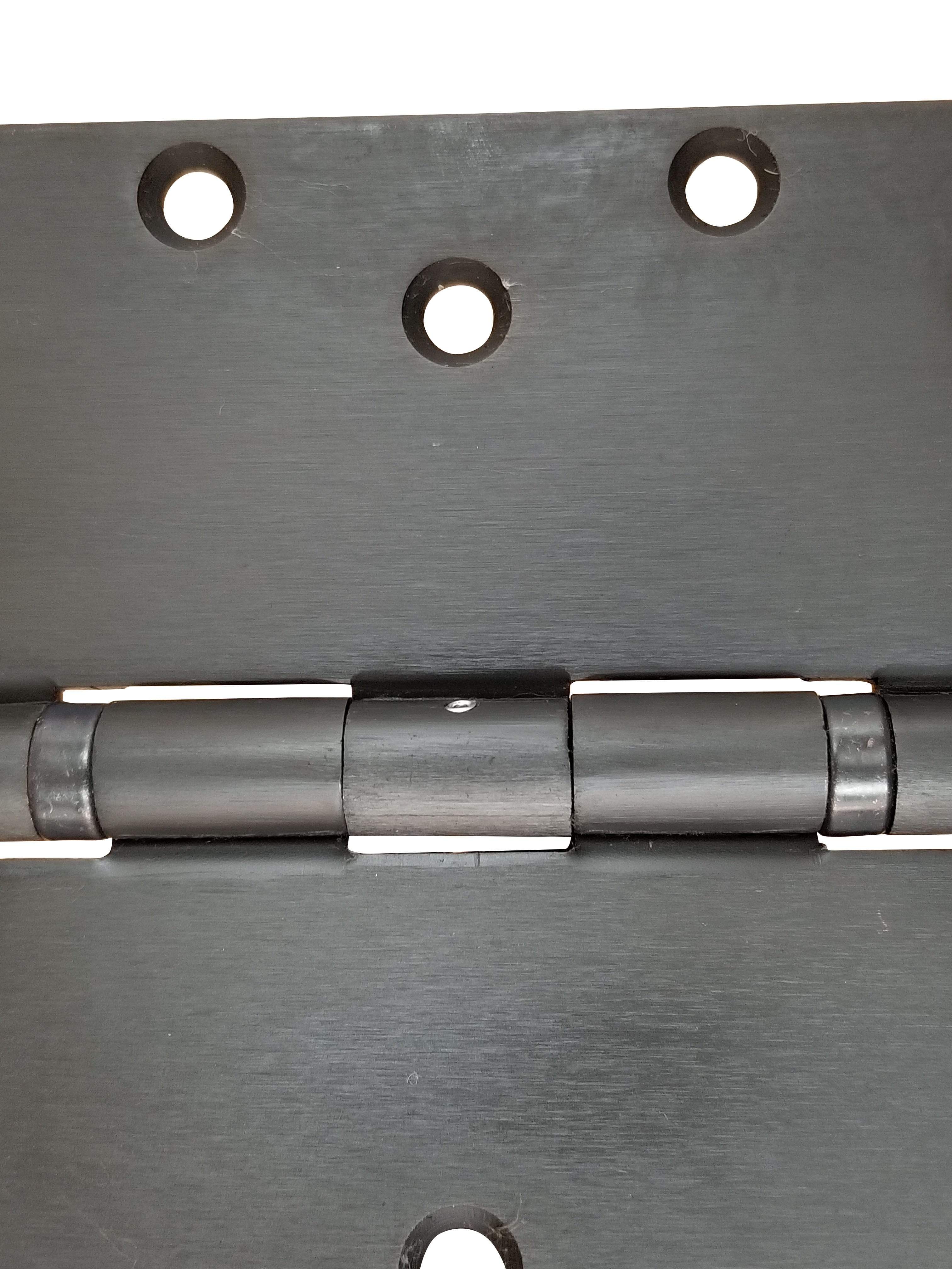 Heavy duty commercial ball bearing hinges in 6-inch square size, available in multiple finishes, sold in a 2 pack.