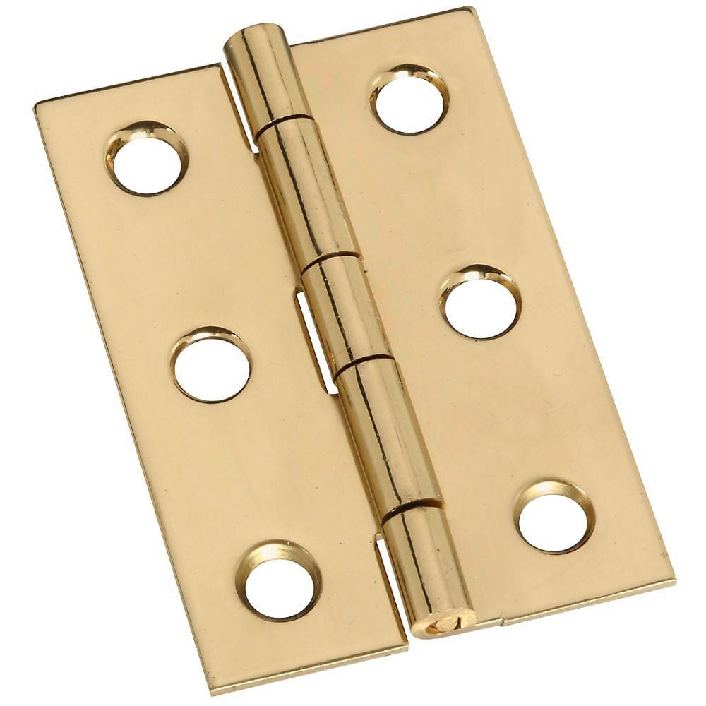 Small broad hinges measuring 2" x 1-3/8" available in multiple finishes, sold in a convenient 2-pack.