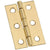 2" X 1-3/16" Small Medium Hinges - Solid Brass - 2 Pack