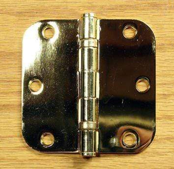 3 1/2" x 3 1/2" with 5/8" radius Residential Ball Bearing Hinges - Multiple Finishes - Sold in Pairs -  Bright Brass - 3