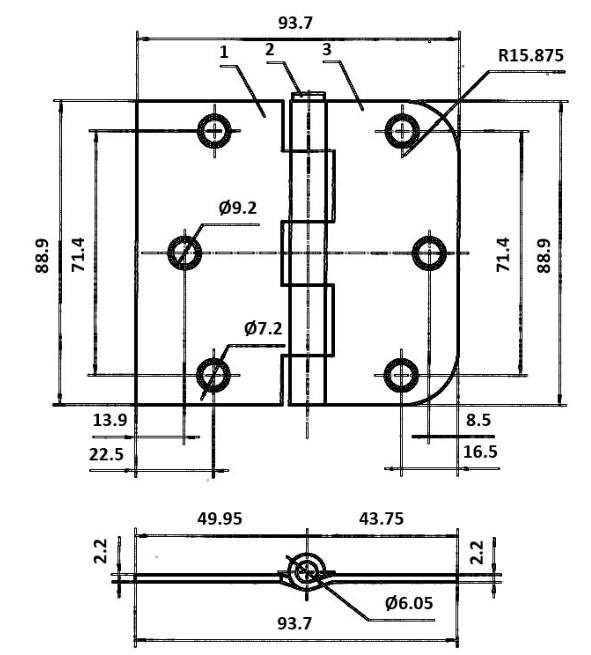 3.5-inch interior door hinges with 5/8-inch square corners, available in multiple finishes, sold in a 2-pack.
