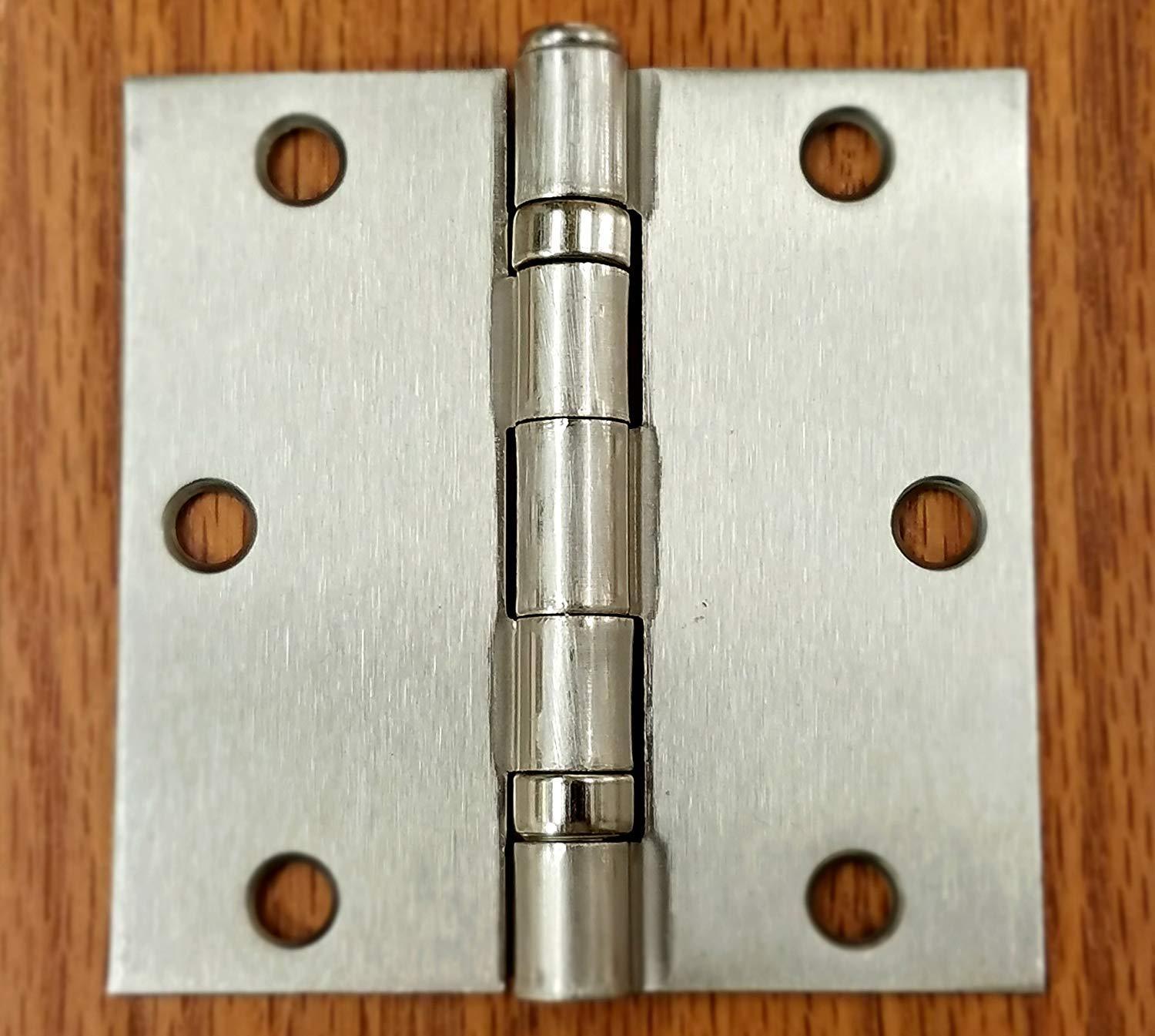 Ball bearing interior door hinges with 3.5-inch square corners, available in multiple finishes, sold in a 2 pack.