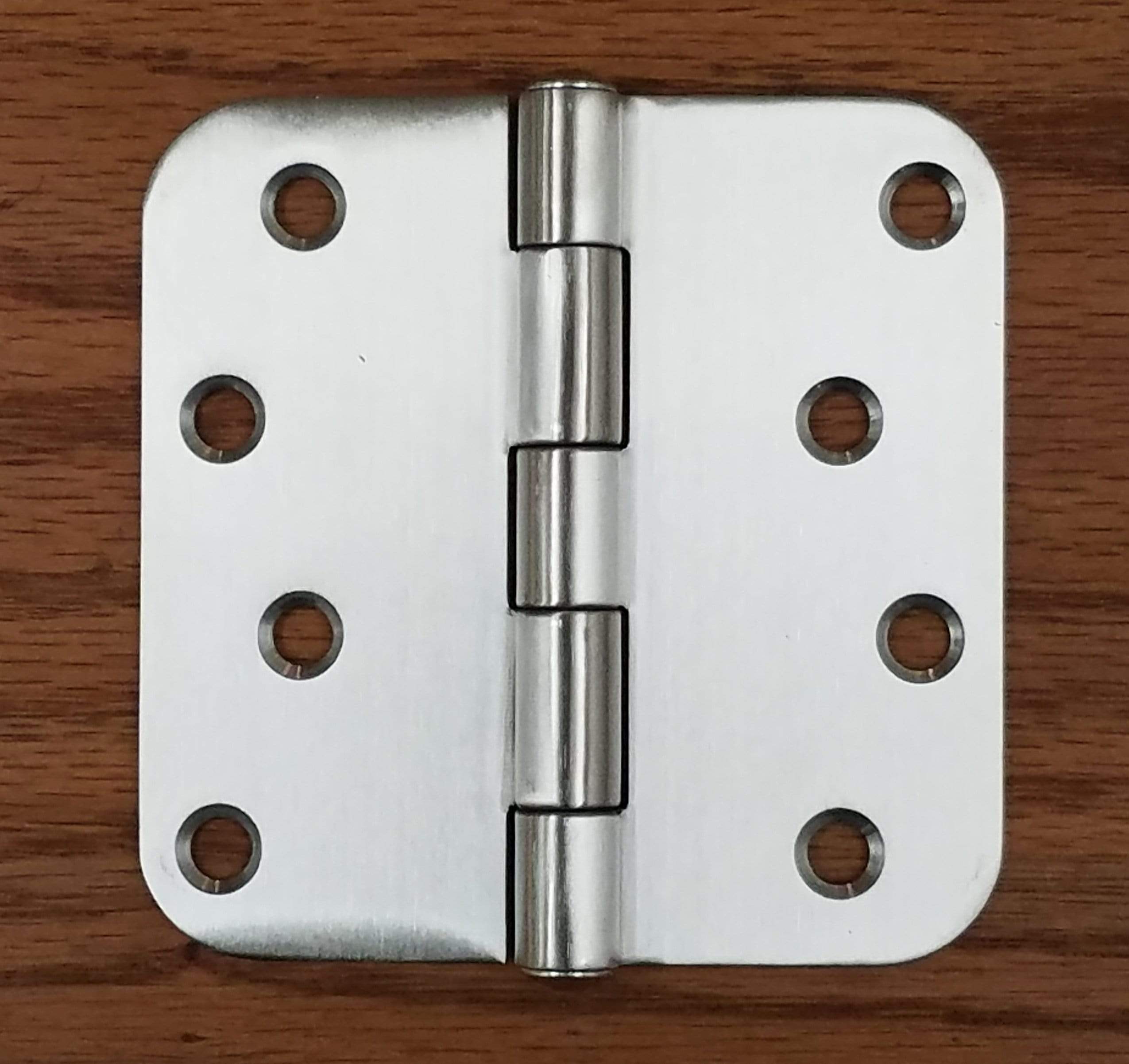 316 grade stainless steel security hinge with 5/8 inch radius corners, rust resistant, sold in a three-pack.