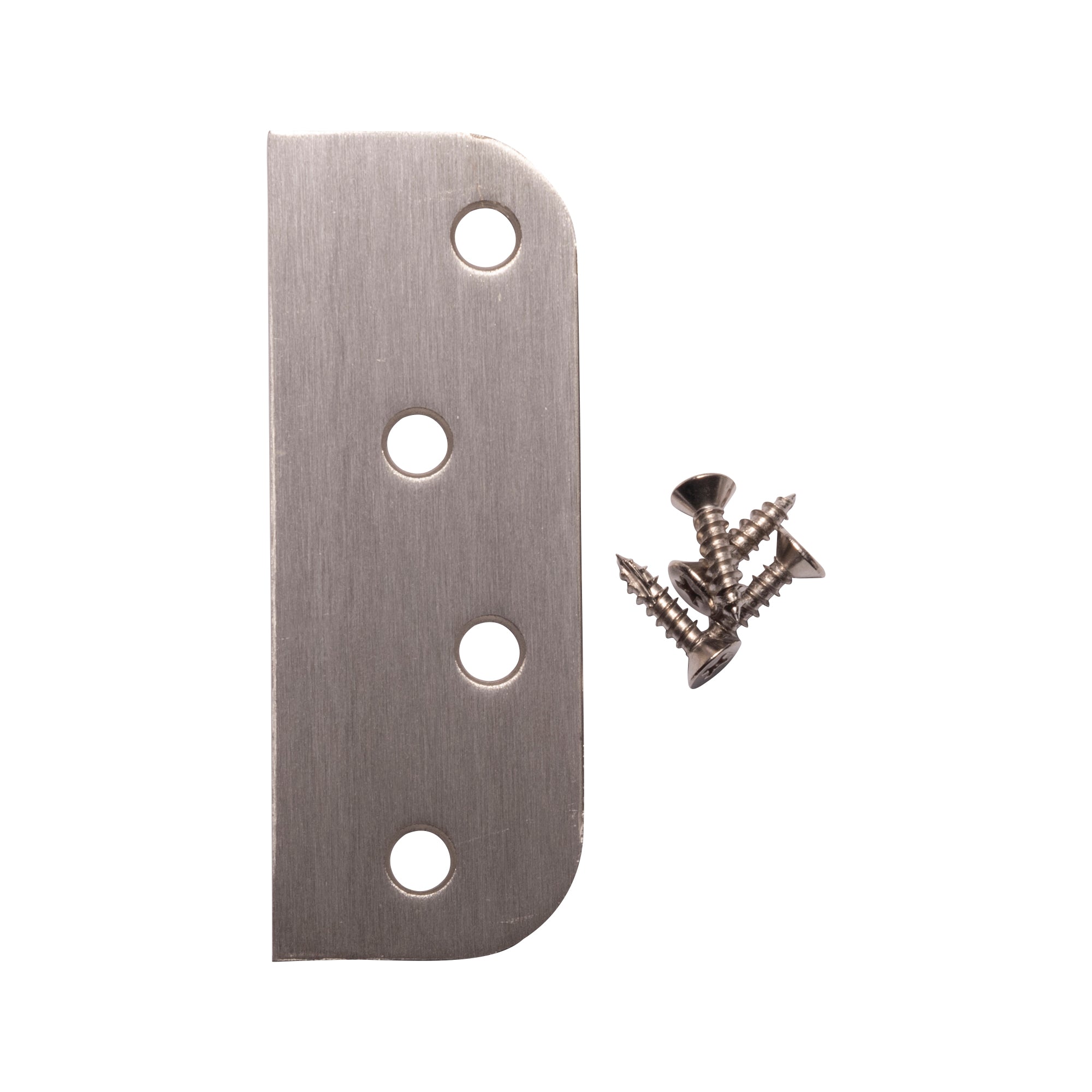 Hinge blanks filler plates with screws, 4 inches, available in multiple finishes, sold in a 3 pack for hardware projects.
