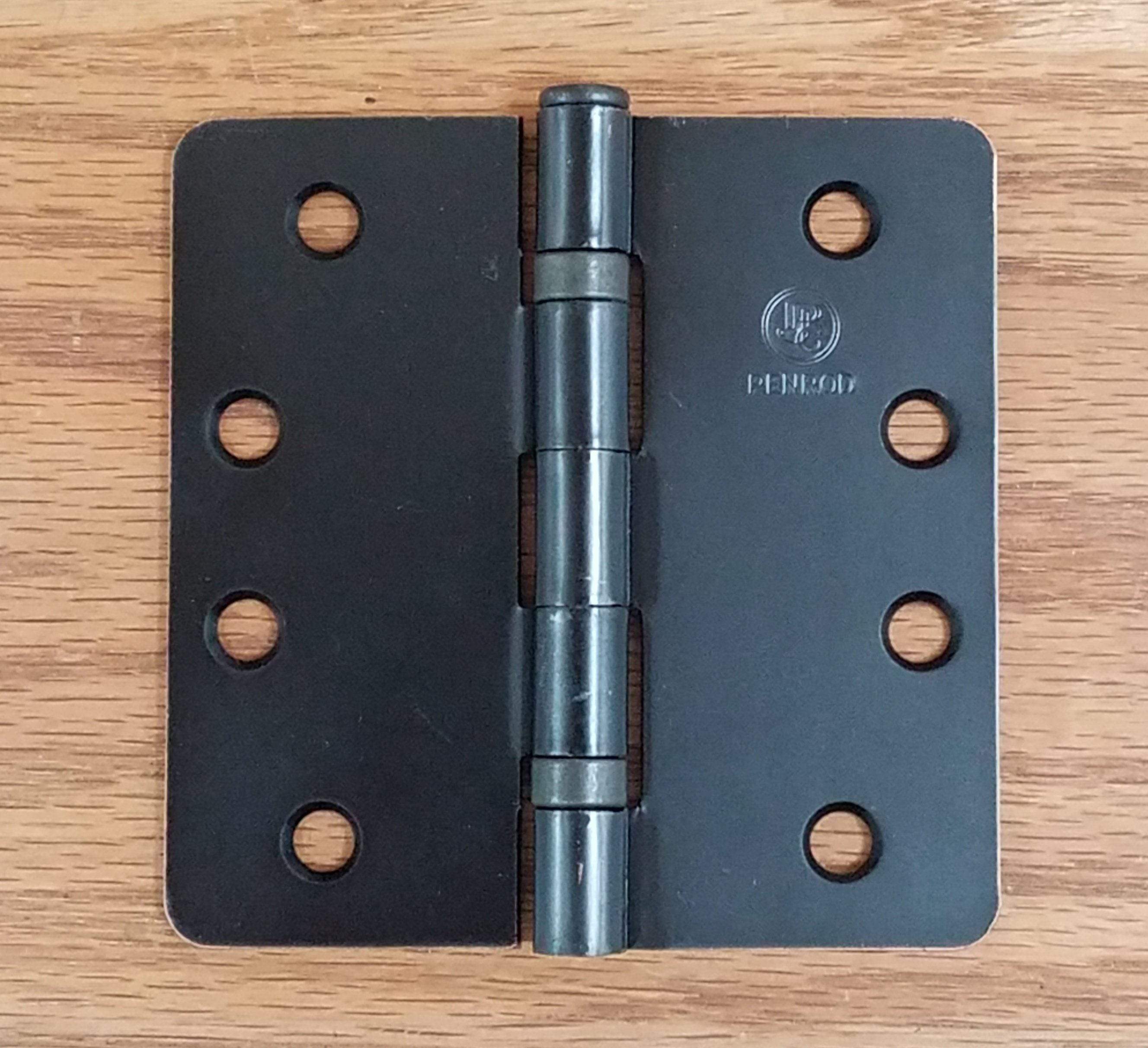 Residential Ball Bearing Hinges - Ball Bearing Door Hinges - 4" With 1/4" Radius Corners  - Template Timely Arch Hole Pattern - Multiple Finishes - 3 Pack