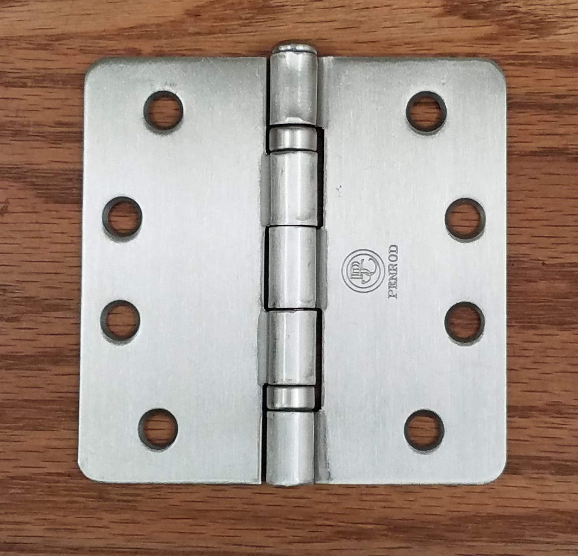 Residential Ball Bearing Hinges - Ball Bearing Door Hinges - 4" With 1/4" Radius Corners  - Template Timely Arch Hole Pattern - Multiple Finishes - 3 Pack