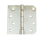 4" X 4" Ball Bearing Hinge Square Corner With 5/8" Radius Corner Polished Brass Finish - Sold As Pairs
