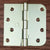 4" X 4" Square Corner With 5/8" Radius Door Hinges - Bright Brass - 3 Pack
