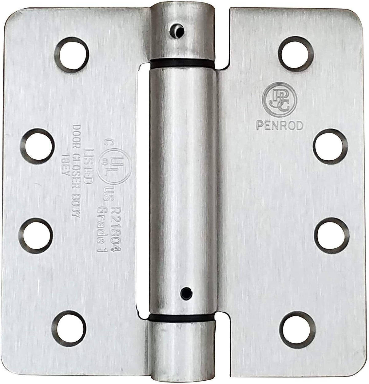 4" X 4" Spring Hinges With 1/4" Radius Corners And Template Hole Pattern - Multiple Finishes - 2 Pack