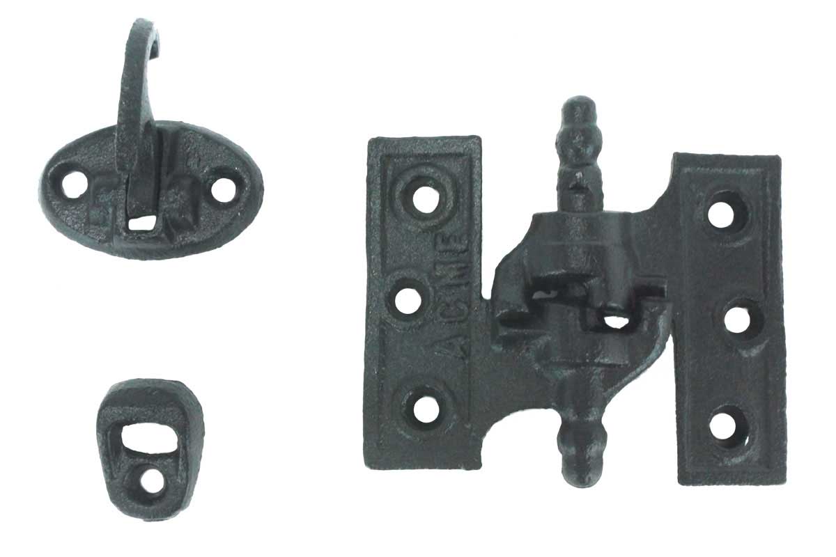 Acme mortise shutter hinges in cast iron with WeatherWright coating, available in multiple sizes, sold as a set.