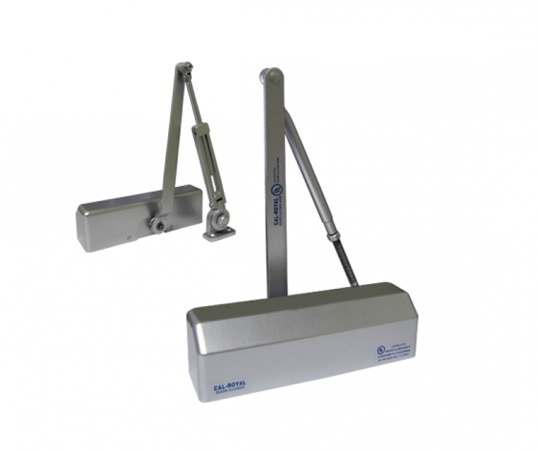 Adjustable hydraulic door closer in multiple finishes, designed for commercial use and Grade 1 durability.