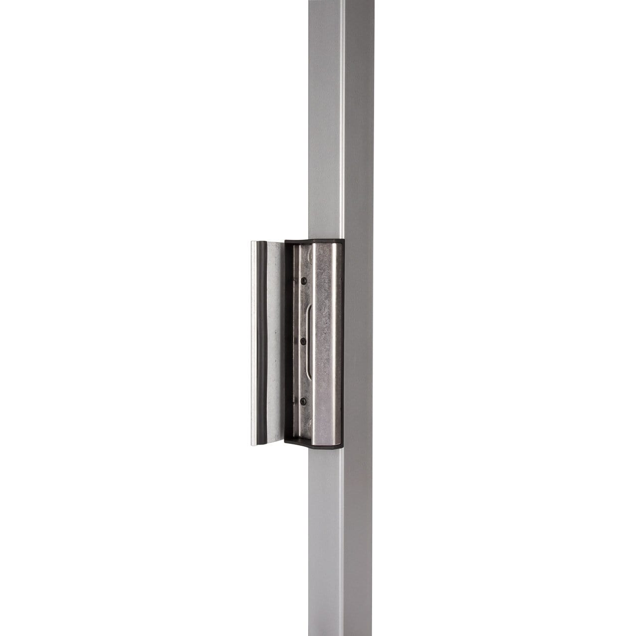Adjustable stainless steel gate keep for square profiles, compatible with 1-1/2" to 2-1/2" widths, sold individually.