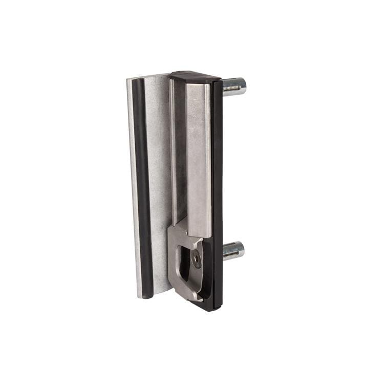 Adjustable stainless steel security keep for gates, compatible with square profiles 1-1/2" to 2-1/2", available in multiple finishes.