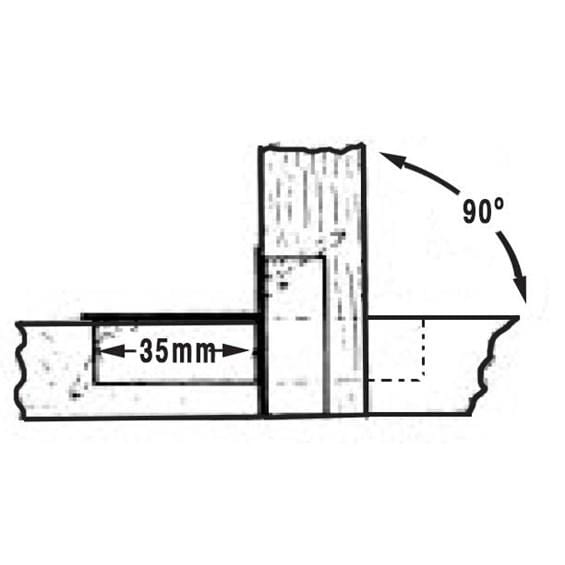 All metal adjustable drop flap hinge with a 90° opening, available in multiple finishes, sold individually.