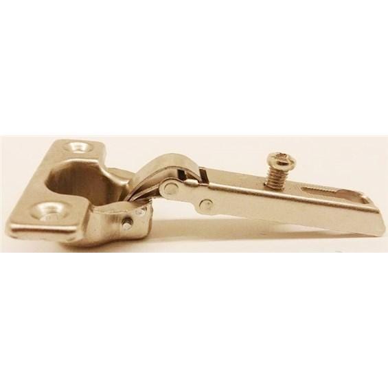 All steel mini slide-on concealed hinge with nickel finish, free or self-closing, available in multiple overlays.